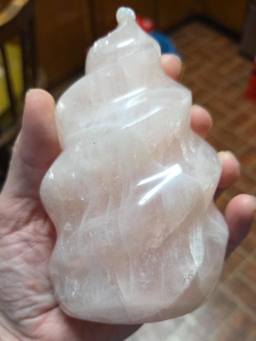 Rose Quartz Sculpted Home Accent - Pink Decorative Stone